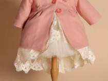 Palton fetita roz pudrat