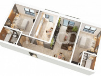 0% Comision Apartament in SIBIU cu 3 camere balcon si loc de