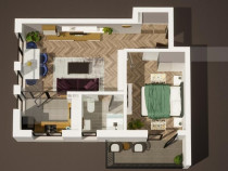 Apartament 2 camere, 46mp, balcon, parcare, zona Cazarmei Fl