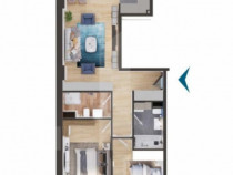 Apartament 3 camere, 82 mp, terasa 18 mp, bloc nou, zona Iri