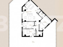Apartament 4 camere, 119,69 mp, terasa, zona Vivo