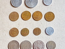 F304-Lot 15 monede Romania Populara aluminiu si alama. 20 lei 1951-etc