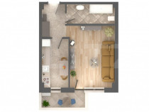 Apartament 1 camera, 40.77 mp, etaj intermediar, zona Nicoli
