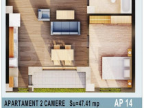 Apartament 2 camere, 47mp utili - Calea Moldovei!