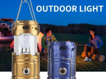 Lampa cu inc solara ideala pentru camping, drumetii, pescuit-NEGRU