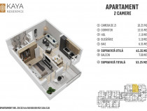 Apartament 2 camere 53.25mp, zona centrală Bistrița - KAYA Residence