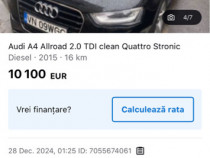 Audi A4 2016 Anul fabricație