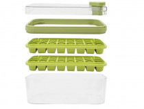 Tava cu capac pentru 60 cuburi de gheata Doonly, 24 x 14 x 11 cm, plas