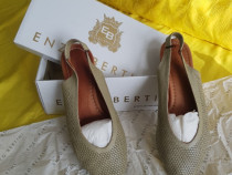 Pantofi piele class Enzo Bertini Original 37 Khaki model imprimat