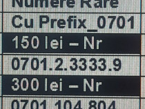 Numere Elegante.Numar Elegant.Usor de Memorat_Prefix 0701_Aur.Gold.Vip