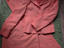 Costum de dama din 3 piese portocaliu, marimea 38