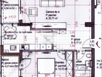 Apartament 2 camere decomandat , 58,7 mp utili + doua balcon