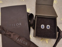 Cercei de aur alb 14k