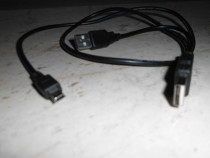 Cablu cu doua USB -uri intr-o parte si mini USB in cealalta
