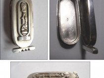 Caseta pandant / cartus egiptean din argint masiv