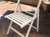 Scaun pliant lemn fag - ALB / scaune albe
