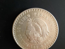 Moneda din argint 5 pesos Mexic 1948