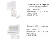 Proiector LED cu senzor de miscare, telecomanda si alarma