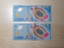 Bancnota colectie de 2000 lei vechi editie speciala ECLIPSA 1999