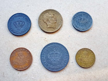F301-lot 6 monede vechi romania regalista diferite.