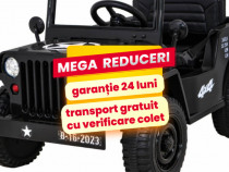Masinuta Electrica Copii 1-6 Ani Jeep Military 4x4, Roti Moi Negru