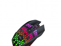 Mouse pentru gaming, Wireless, iluminare RGB, 7 butoane de joc, Negru