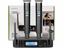 Set Receiver UHF cu Display, 2 Microfoane Wireless incluse si XLR