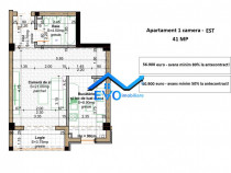 Apartament 1 camera, bloc nou Valea Lupului, 41 mp,