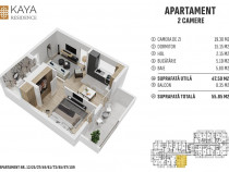 Apartament 2 camere 55.85mp, zona centrală Bistrița - KAYA Residence