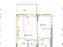 Apartament cu 2 camere, 63.67 mp, dressing, terasa 12.78 mp,