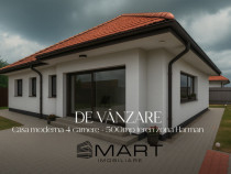 Casa pe un singur nivel 4 camere , in zona Harman