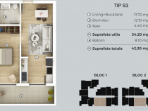 2 camere tip studio, 3-4 minute de metrou!