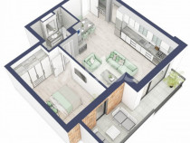 Apartament 2 camere 53 mp boxa la subsol lift Turnisor Comis