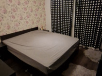 Pat ikea cadru de lemn cu 2 noptiere