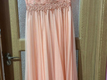 Rochie lungă culoare piersică