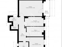 Apartament cu 3 camere, decomandat, etajul 1, zona Dambovita