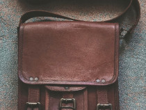 Geanta din piele de vitel noua cu curea umar - manufactura Franta