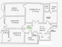 Apartament spațios de închiriat | 4 camere | 2 bai | Repub