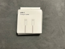 Cablu USB-C braided 1m–Fast Charge–Alb, Nou–Compatibil iPhone, Samsung