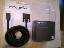 Cablu Myria MY8709 HDMI la DVI-D, 3m, Conectori Placați Aur 24K