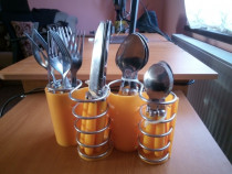 Set Tac&acirc;muri 24 Piese JTC &ndash; Portocaliu Vibrant + Suport Organizator