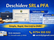 &Icirc;nființare SRL , &Icirc;nființare PFA &ndash; procedură simplă, rapidă și sigură