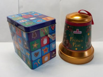 2 cutii muzicale din tablă pentru dulciuri, funcționale (65 - 55 lei)