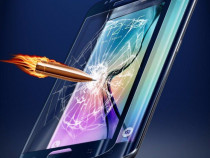 Samsung s6 edge - folie sticla curbata tempered glass blue