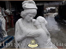 Statuetă Romeo și Julieta, alb marmorat, model S55.