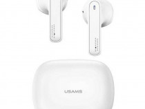 Casti in-ear wireless USAMS, TWS earbuds, Bluetooth, albe