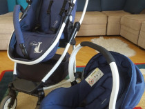 Cărucior Noriel bebe 3 în 1 cu scoica/scaun auto