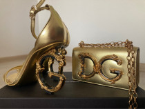 Sandale Dolce&Gabbana aurii din piele