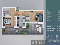 Apartament 2 camere cu terasa 33 mp Incalzire in Pardoseala
