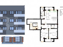 Apartament 3 camere, 93,44 mp, zona Selgros